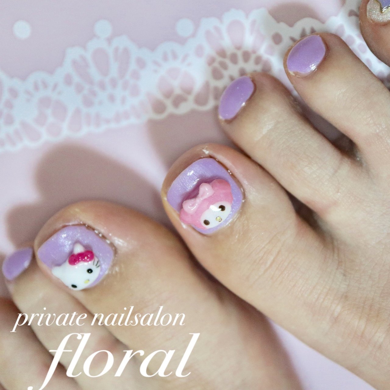 オールシーズン リゾート パーティー デート フット Private Nailsalon Floral M のネイル デザイン No ネイルブック