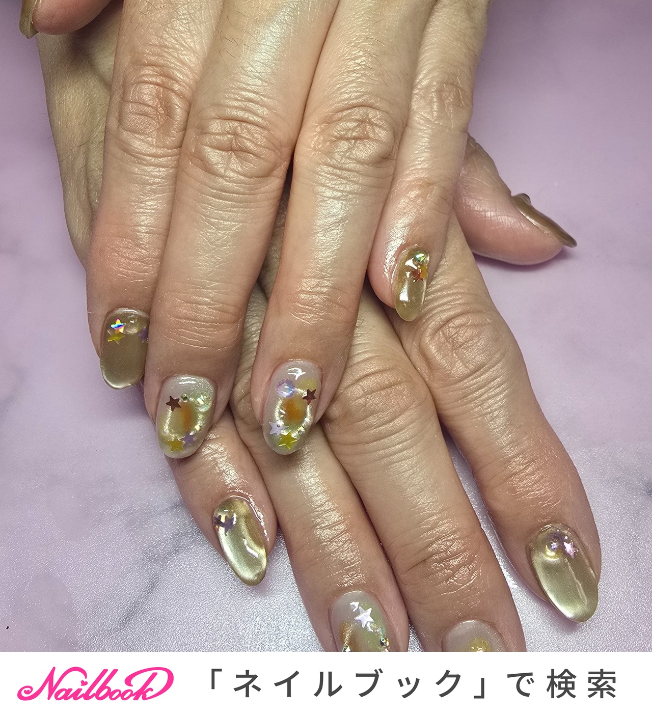 夏/オレンジ/マグネットネイルのネイルデザイン｜ネイルブック
