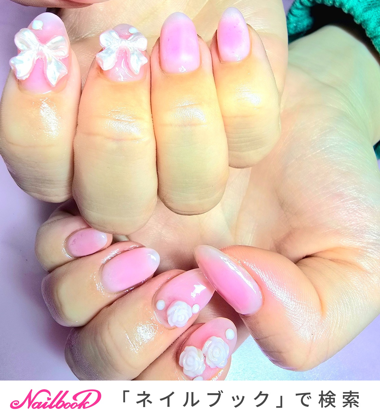 ちゅるんネイル(ちゅるん)/リボンのネイルデザイン｜ネイルブック