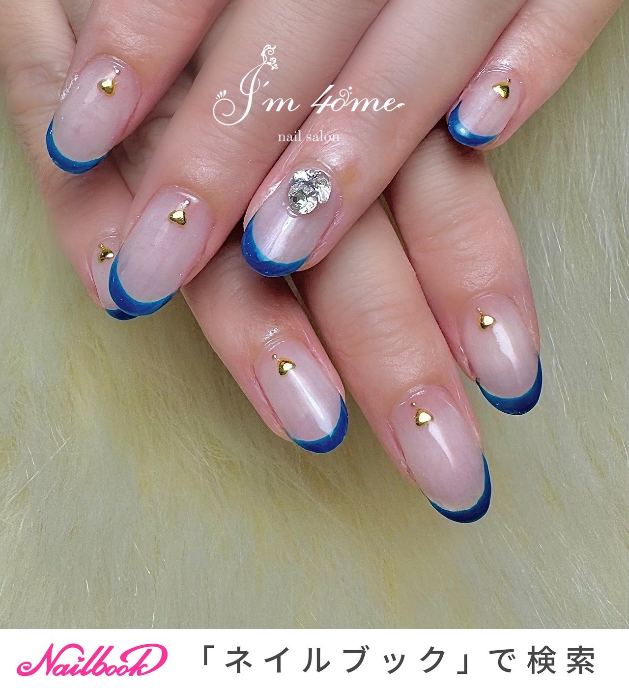 グリーン(緑)/スキニーフレンチのネイルデザイン｜ネイルブック