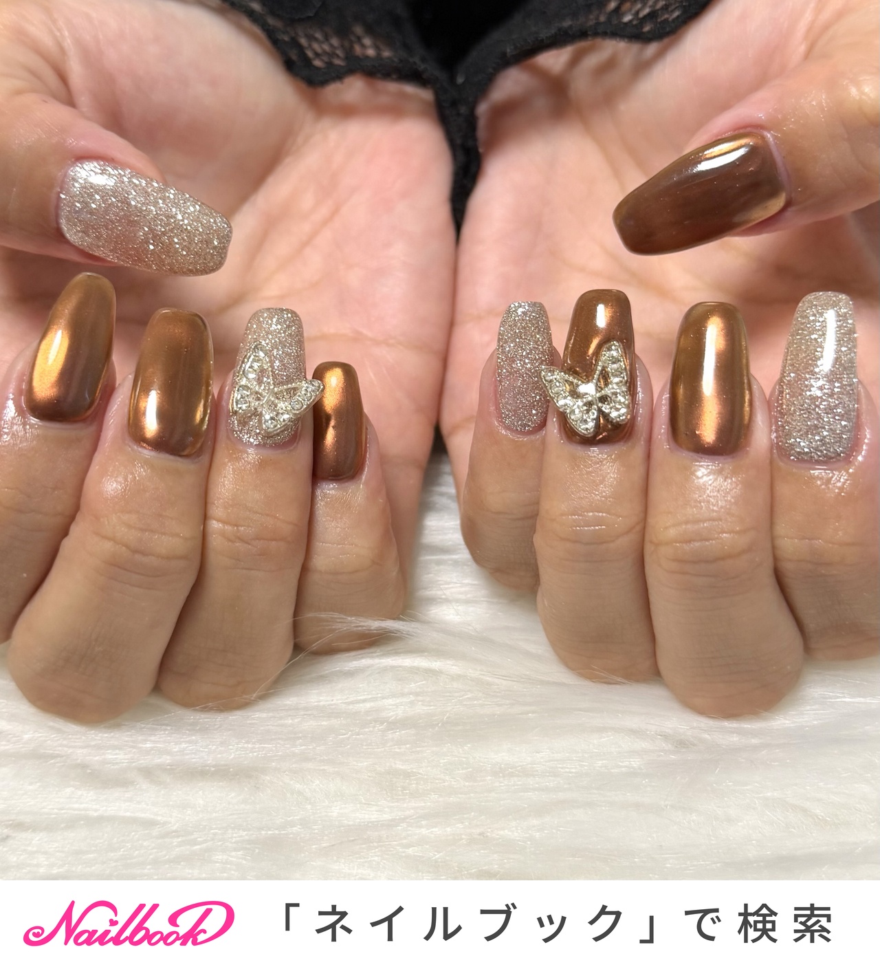 ブラウンミラーのネイルデザイン｜ネイルブック