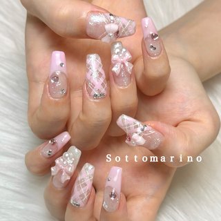 リボン/ワンホン/コフィンのネイルデザイン｜ネイルブック