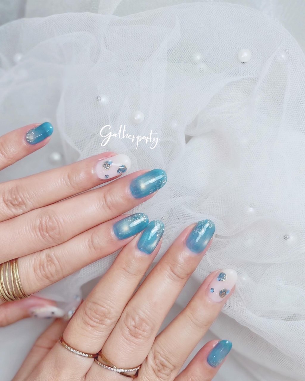 手が綺麗に見えるネイル/夏/オフィス/推し活/ハンド - gatherparty