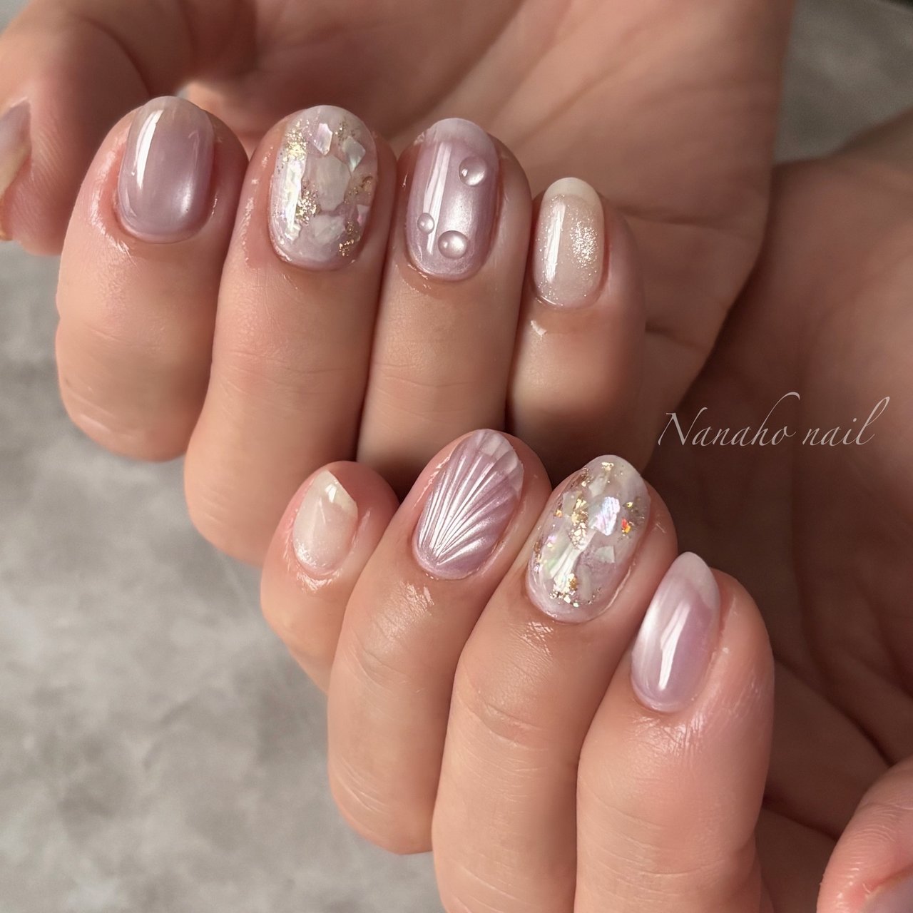 夏/ハンド/シェル/水滴/マーメイド - Nanaho☆nail(大阪府八尾市)の