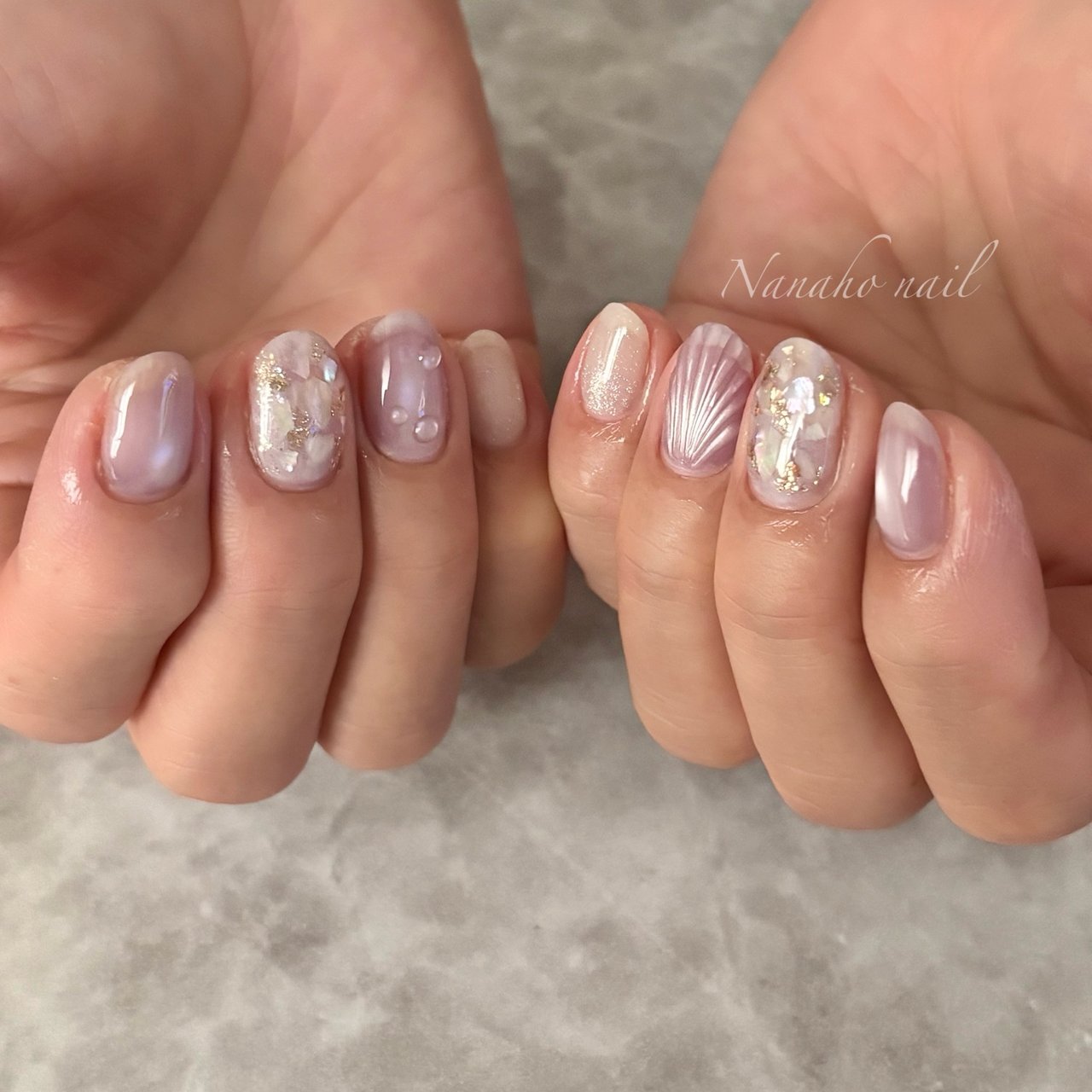 夏/ハンド/シェル/水滴/マーメイド - Nanaho☆nail(大阪府八尾市)の