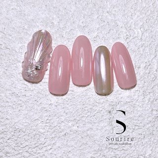 ピンク/シルバーのネイルデザイン｜ネイルブック