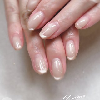 ショート/#マグネットフレンチのネイルデザイン｜ネイルブック