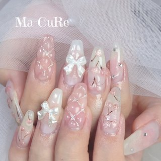 リボン/#ガーリーネイルのネイルデザイン｜ネイルブック