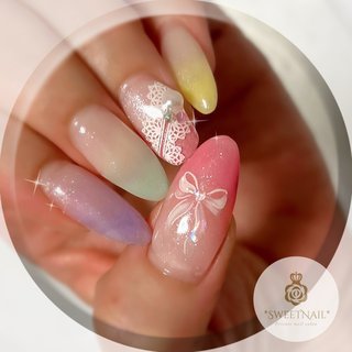 レース/カラフルのネイルデザイン｜ネイルブック