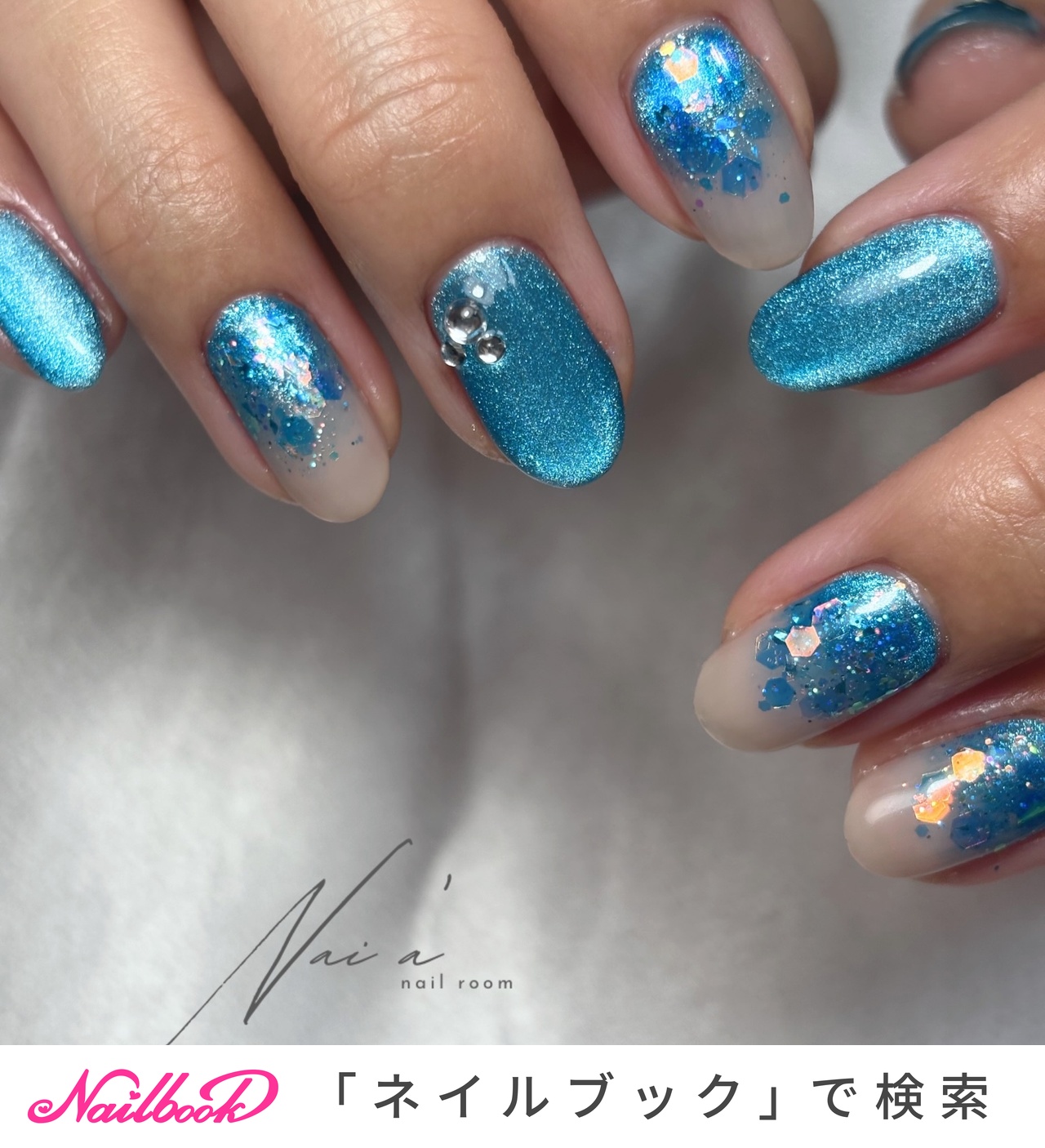 ブルー(青)/ディズニーネイルのネイルデザイン｜ネイルブック