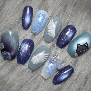 推し活/ハンド/痛ネイル/マグネット/個性派 - 🅂🄰🄺🄺🄾のネイル