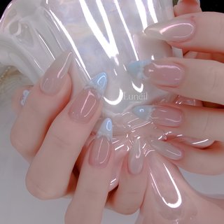 ワンホンネイル(ワンホン/中国ネイル/中華ネイル)/#ガーリーネイルの
