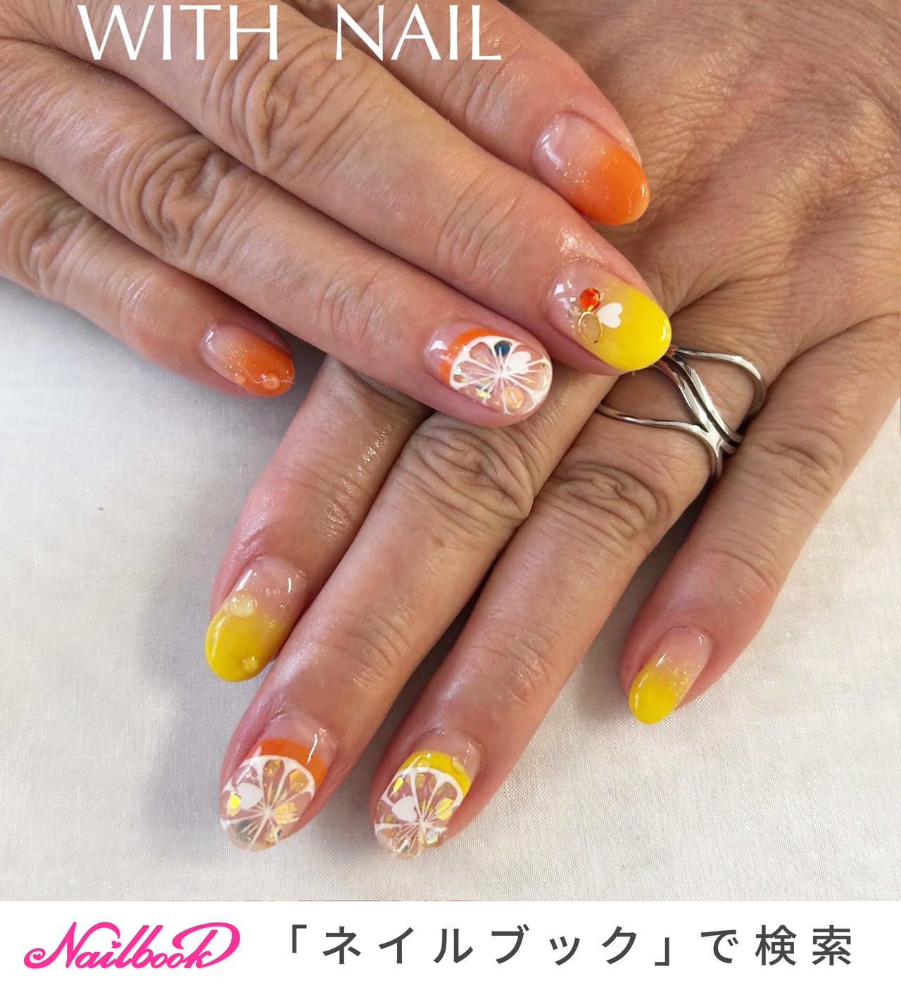 ハート/イエローのネイルデザイン｜ネイルブック