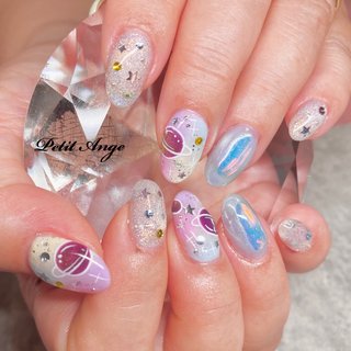 カラフル星型デザインネイルチップ 🍓🌼✨🫐🤍🩶🍋 ✧••