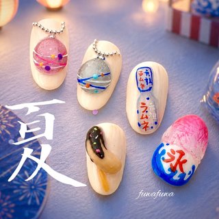 縁日ネイルのネイルデザイン｜ネイルブック