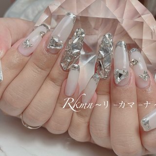 ワンホンネイル(ワンホン/中国ネイル/中華ネイル)/ガラスフレンチの