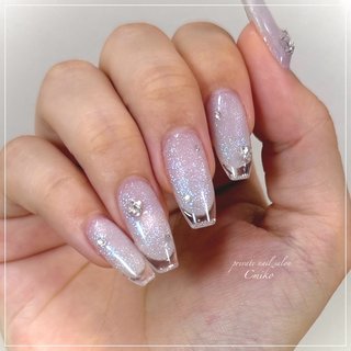 ワンホンネイル(ワンホン/中国ネイル/中華ネイル)/クリアフレンチの