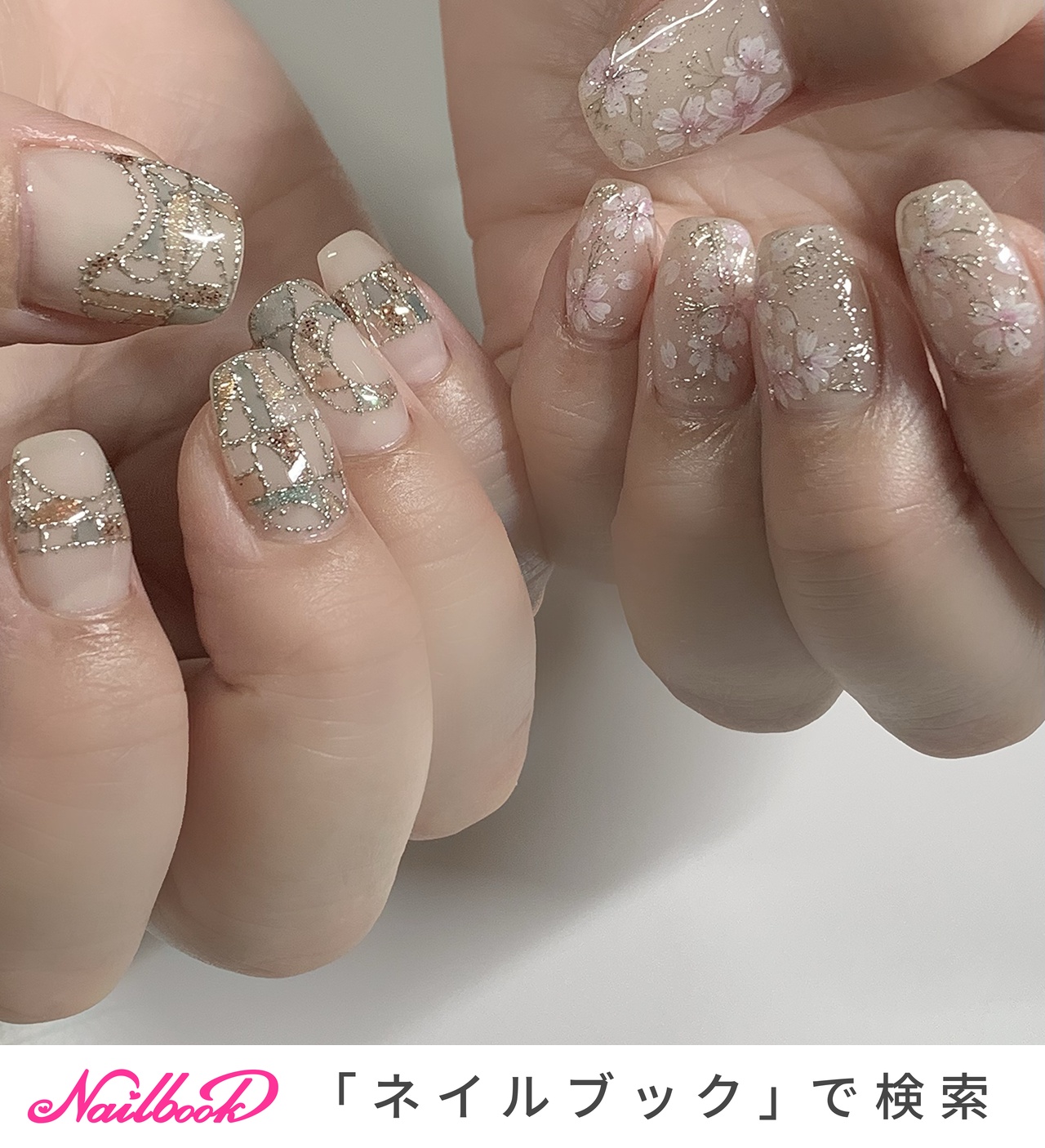 ♡桜とドットで春ネイル♡ ネイルチップ　ハンドメイド ♡桜とドットで春ネイル♡ ネイルチップ ハンドメイド