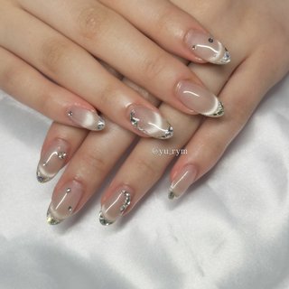 ワンホンネイル(ワンホン/中国ネイル/中華ネイル)/ガラスフレンチの