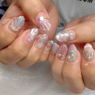 人魚姫ネイルのネイルデザイン｜ネイルブック