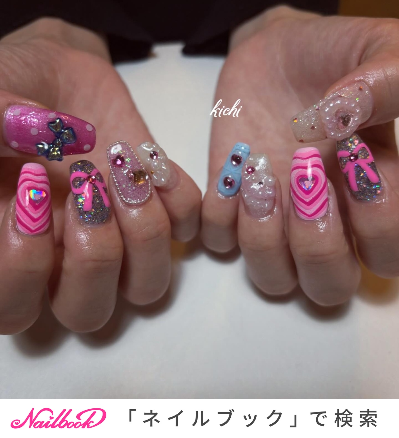 個性派ネイル(個性派)/ハートのネイルデザイン｜ネイルブック