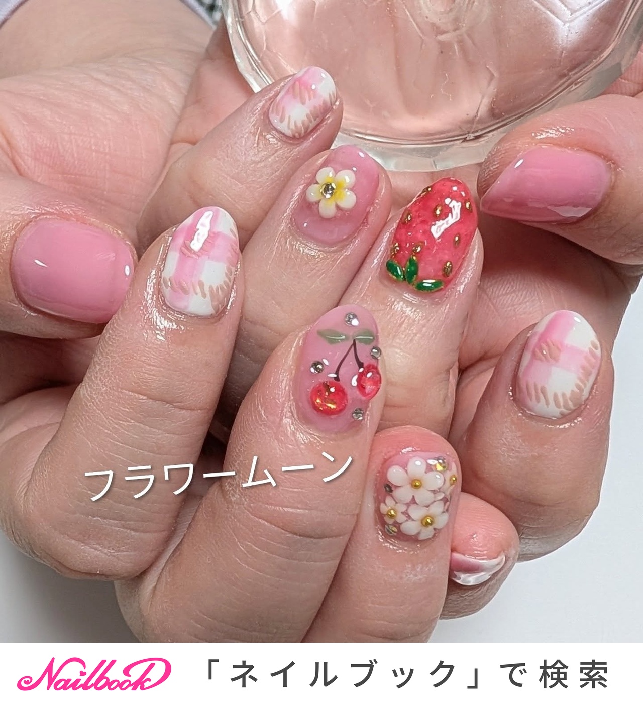 チェック/さくらんぼのネイルデザイン｜ネイルブック