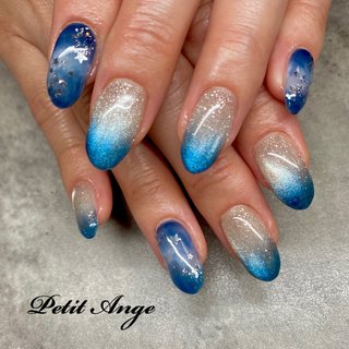 星/マグネット/ネイビーのネイルデザイン｜ネイルブック