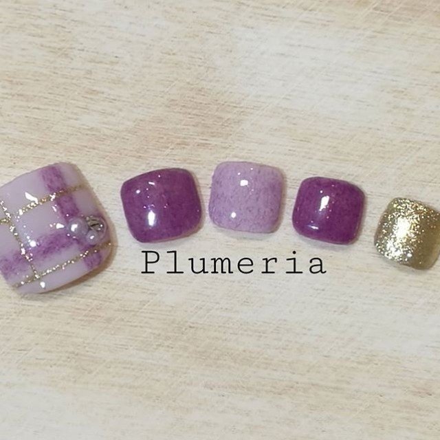 秋 冬 デート 女子会 フット Plumeria Nailのネイルデザイン No 2904773 ネイルブック