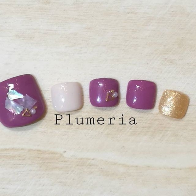 秋 冬 デート 女子会 フット Plumeria Nailのネイルデザイン No ネイルブック