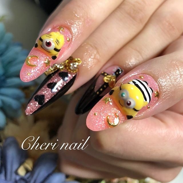 ハンド ラメ 痛ネイル キャラクター 3d Cheri Nailのネイルデザイン No 2905822 ネイルブック