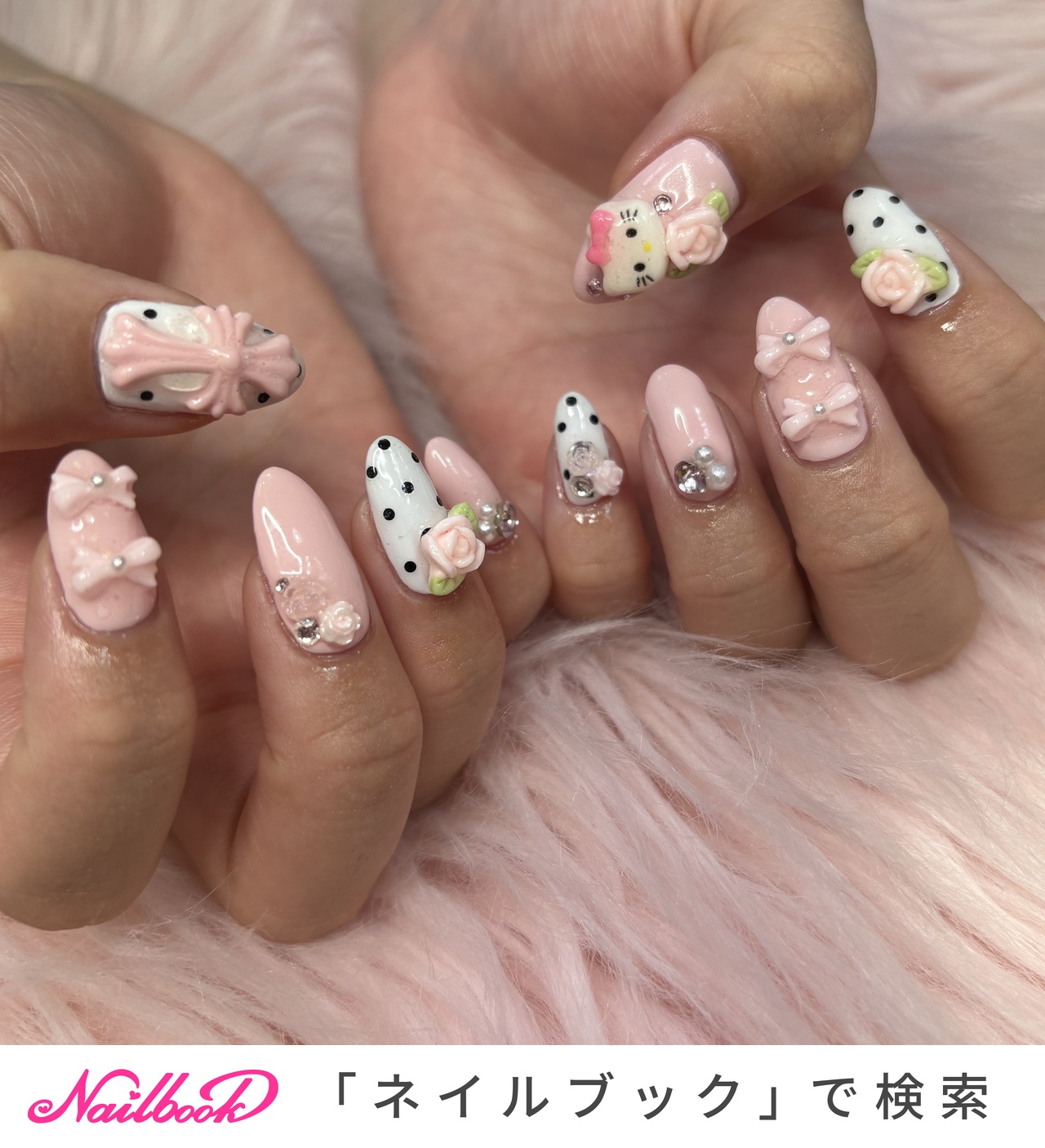 ハローキティネイルのネイルデザイン｜ネイルブック