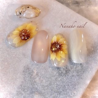 人気順｜浴衣/ひまわりのネイルデザイン｜ネイルブック