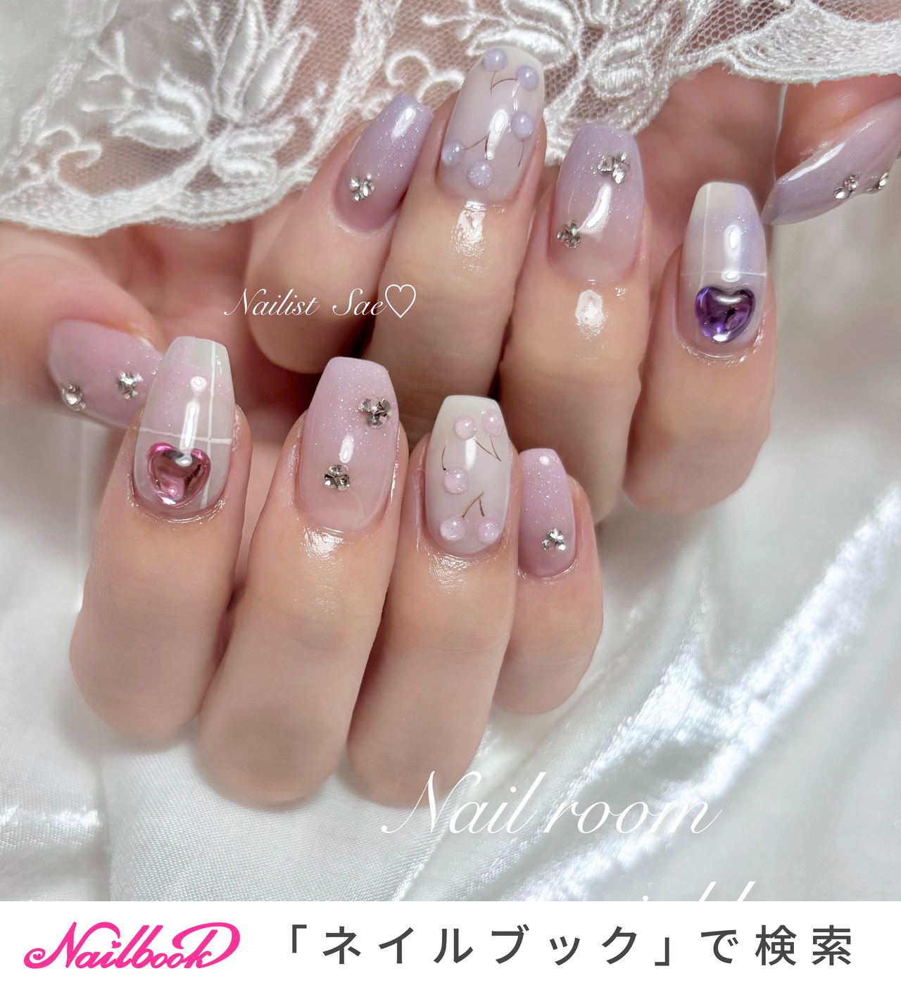 パープル(紫)/#量産型ネイルのネイルデザイン｜ネイルブック