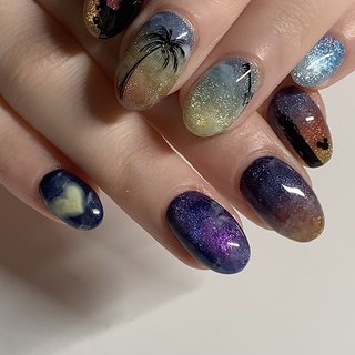ステンドグラス/マグネットネイルのネイルデザイン｜ネイルブック