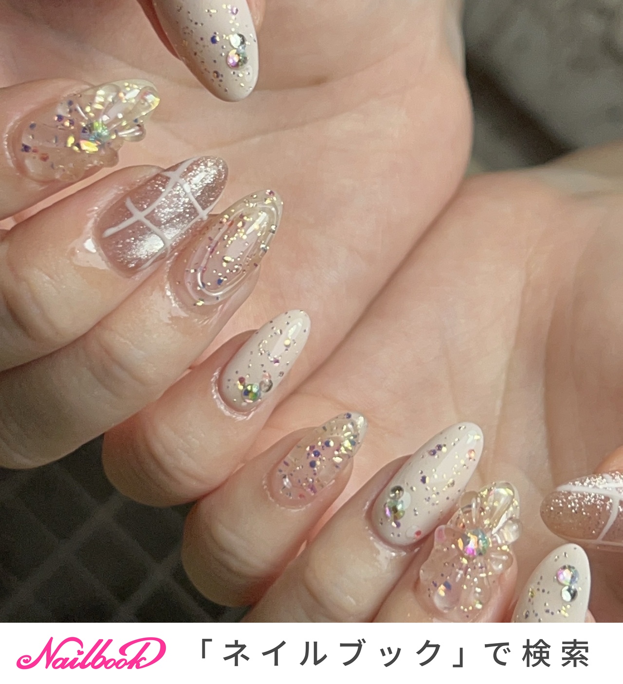 ◎no.012◎ぷっくりフラワー×マグネット ネイルチップ 結婚式 成人式 2026年】新着順｜#ぷっくりフラワーのネイルデザイン｜ネイルブック