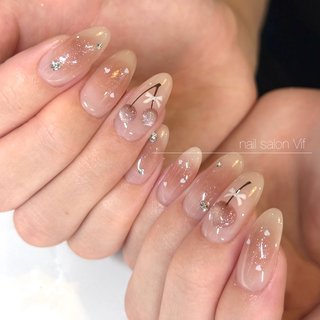 オフィス/さくらんぼのネイルデザイン｜ネイルブック