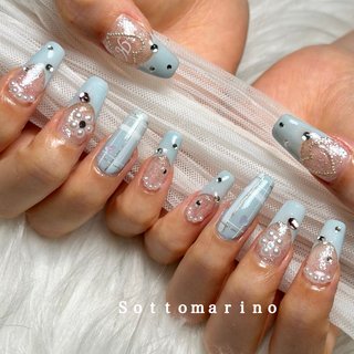 ワンホン/水色のネイルデザイン｜ネイルブック
