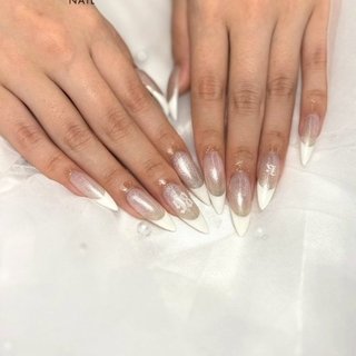 ワンホンネイル(ワンホン/中国ネイル/中華ネイル)/#マグネットフレンチ