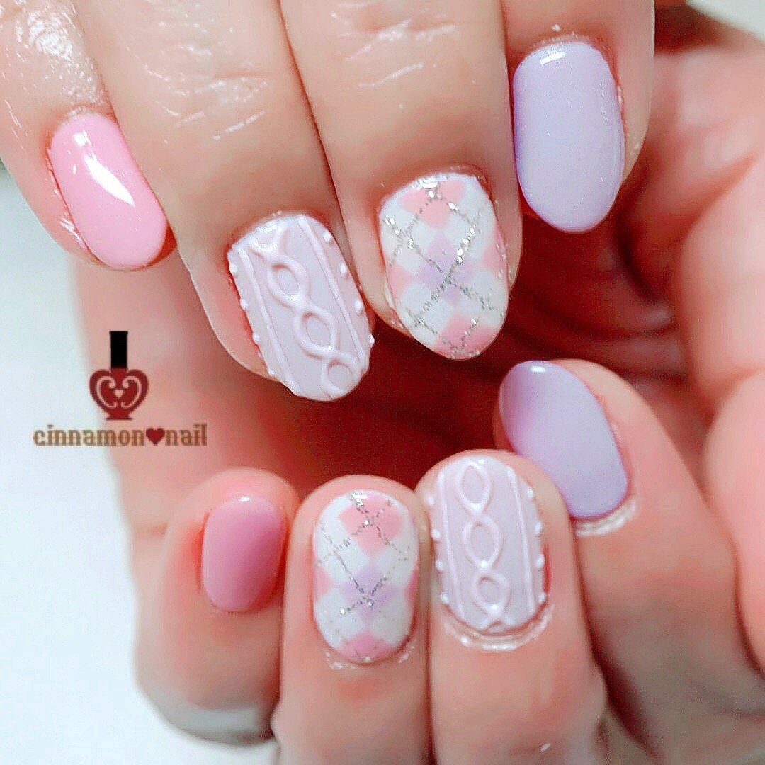 春 デート 女子会 ハンド ニット Cinnamon Nail Maikoのネイルデザイン No ネイルブック