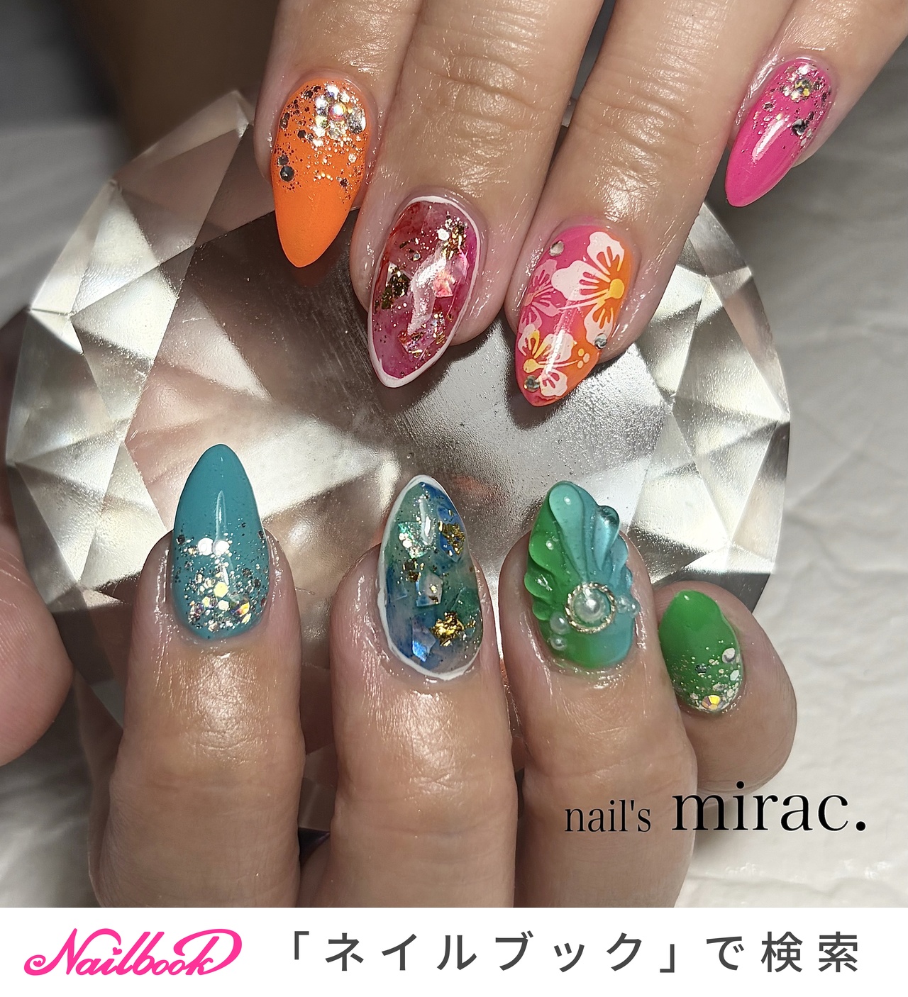 ハンド/ロング/カラフル/ネオンカラー/ビビッド - nail'smirac.☆林