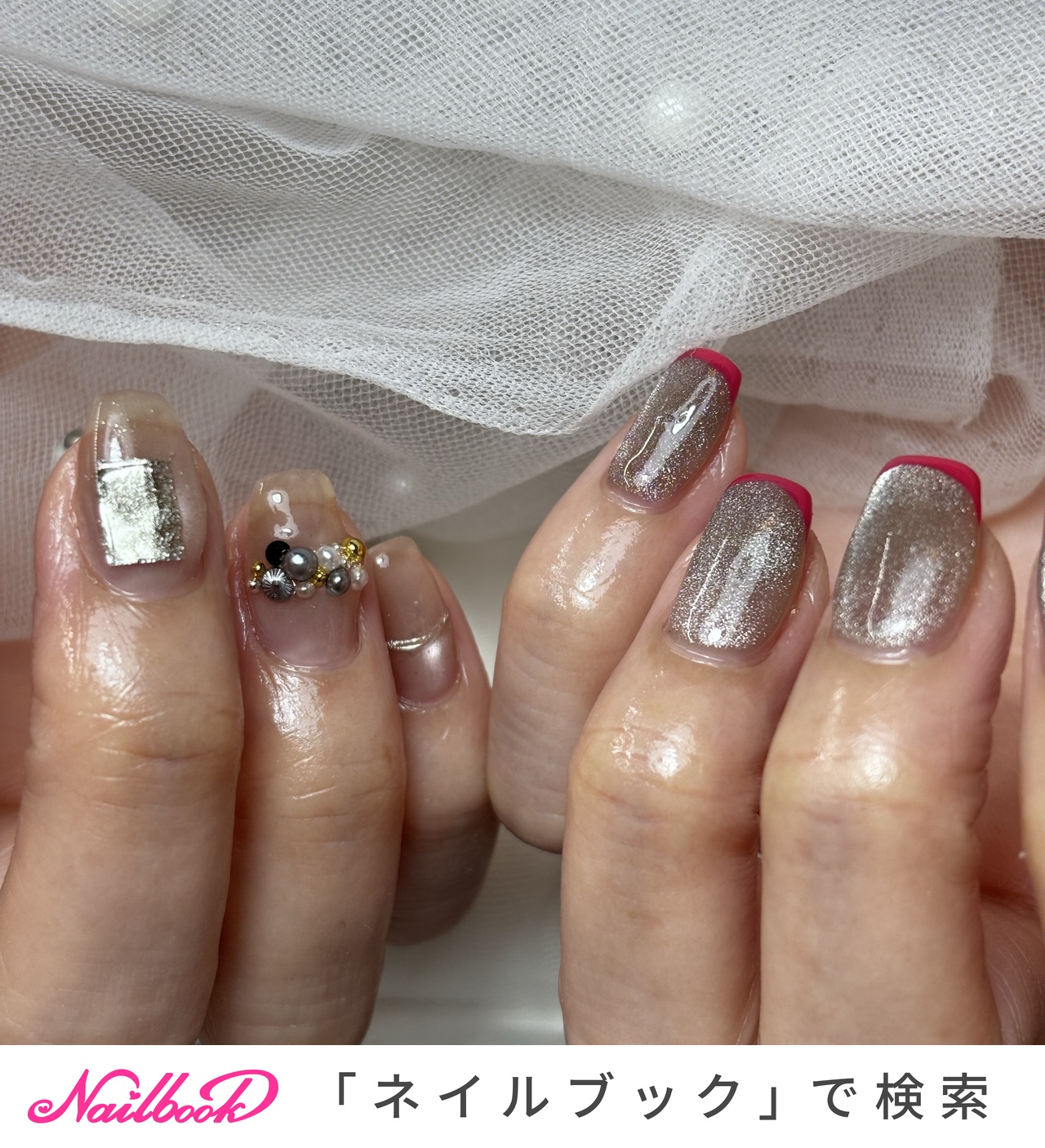 夏/ハンド/フレンチ/ビジュー/ニュアンス - nail salon N×N Naoの
