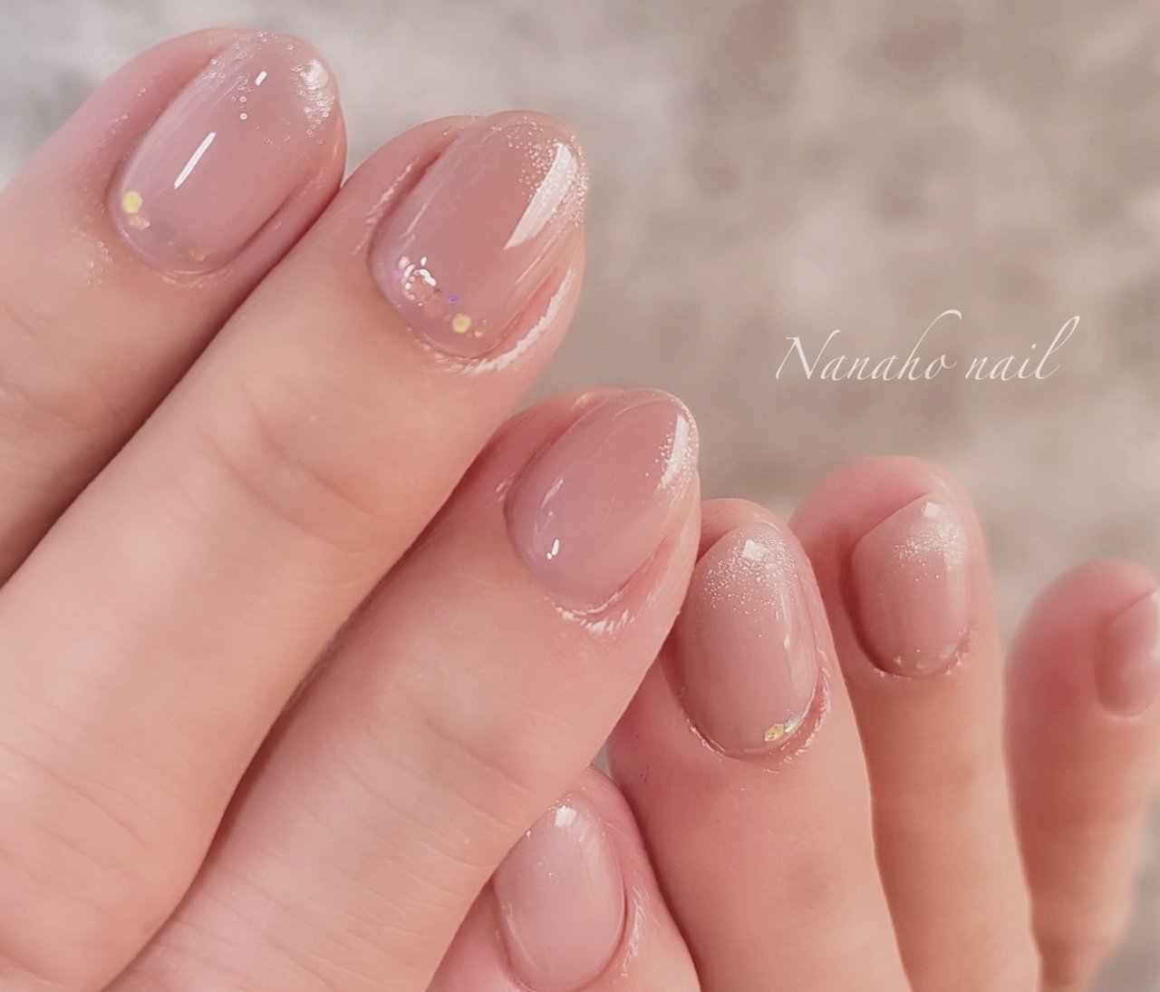 手が綺麗に見えるネイル/ハンド/ホログラム/ミディアム/オーバル