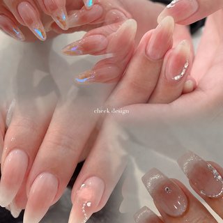 オフィス/ニュアンス/マグネット/リボン/ワンホン - namiのネイル