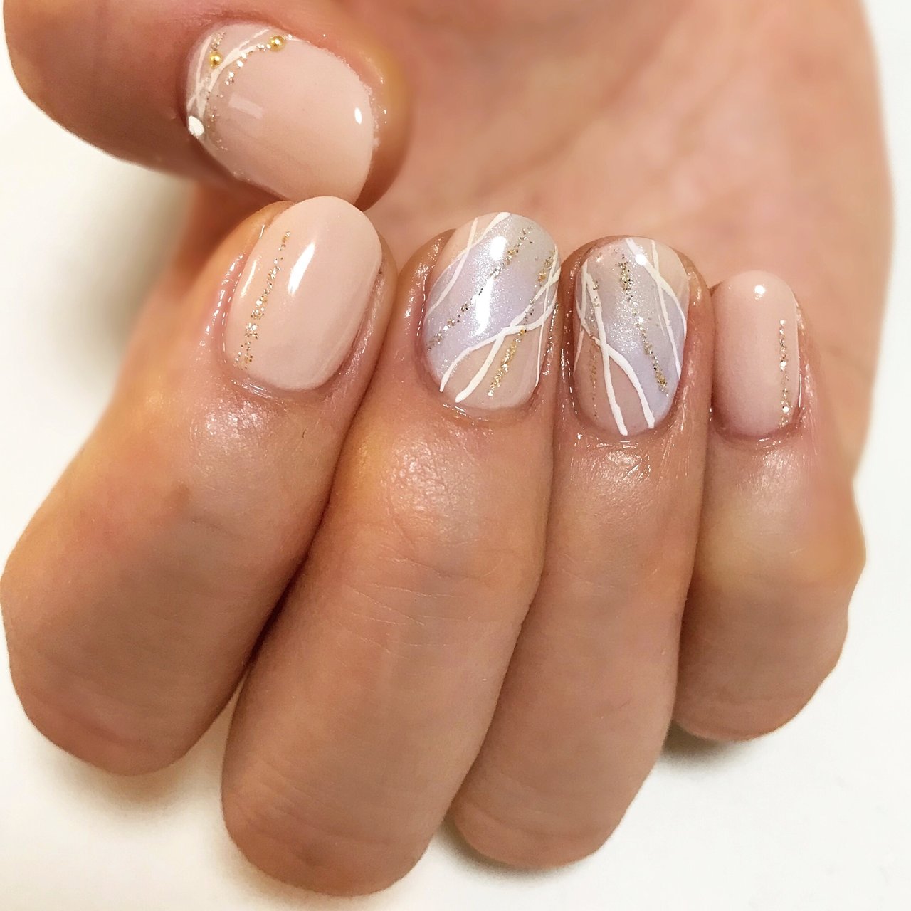 ハンド シンプル ワンカラー ショート ベージュ Nailsalonbrillerの