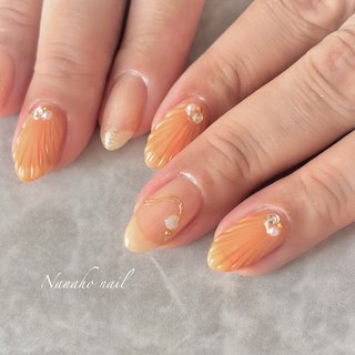 冬/パール/ニュアンス/ワイヤー/ミディアム - Nanaho☆nail(大阪府八尾