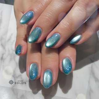 手が綺麗に見えるネイル/水色/ブルーのネイルデザイン｜ネイルブック