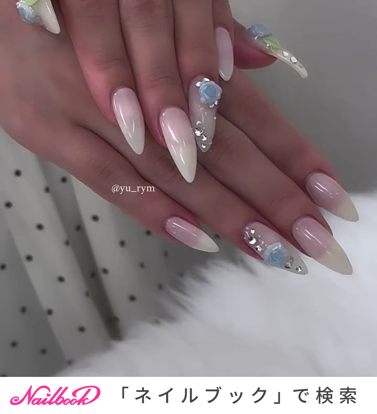 ワンホンネイル(ワンホン/中国ネイル/中華ネイル)/#薔薇ネイルのネイル