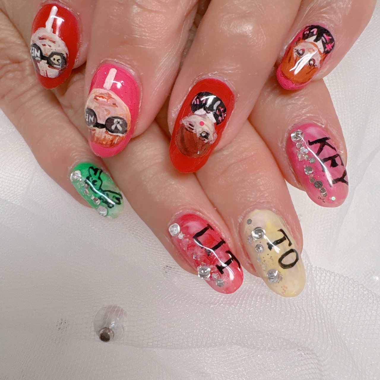 夏/オールシーズン/ライブ/ハンド/キラキラ - mai nail broomのネイル