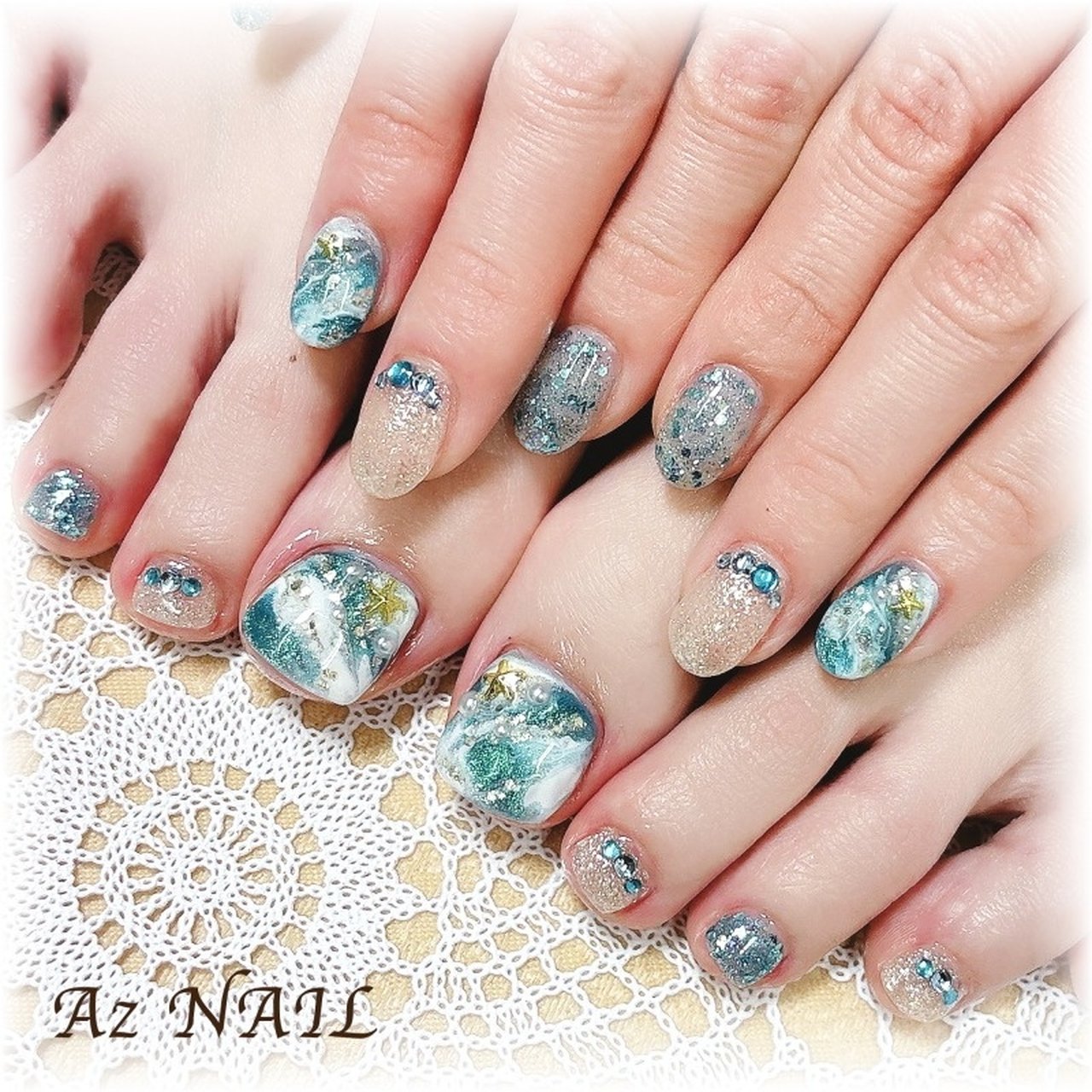夏/海/リゾート/デート/ハンド - Az NAIL ゆき＊のネイルデザイン[No
