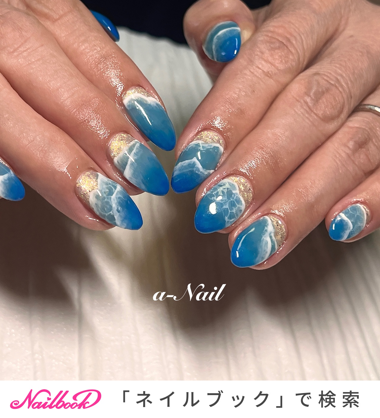 夏/ハンド/グラデーション/たらしこみ/ニュアンス - a-Nail